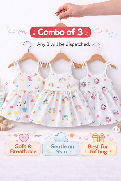 Muslin Knot Frocks (0-3m)