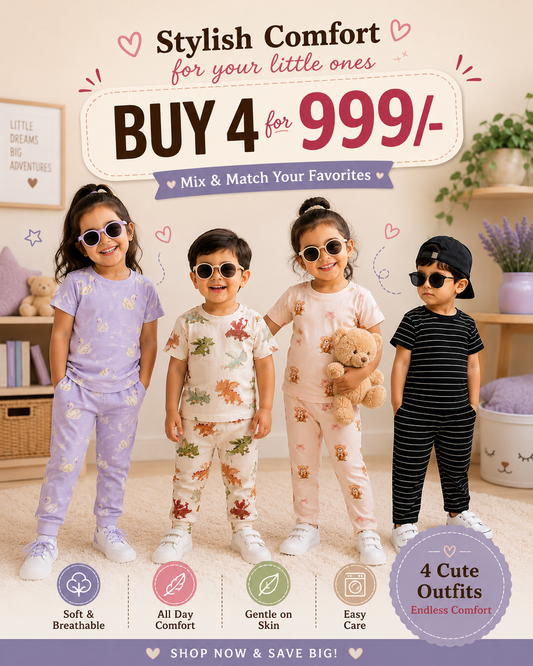 Unisex T- Shirt & Pant Sets 6months to 6yrs