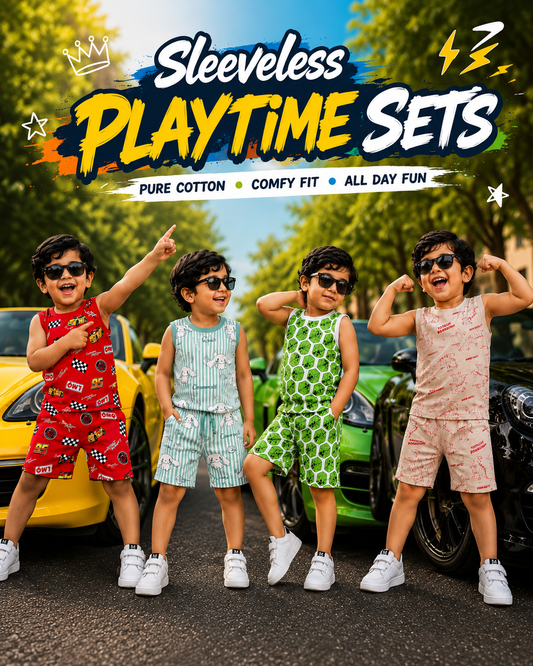 🌟 Sleeveless Playtime Sets | 3yrs to 12yrs | Play Edition