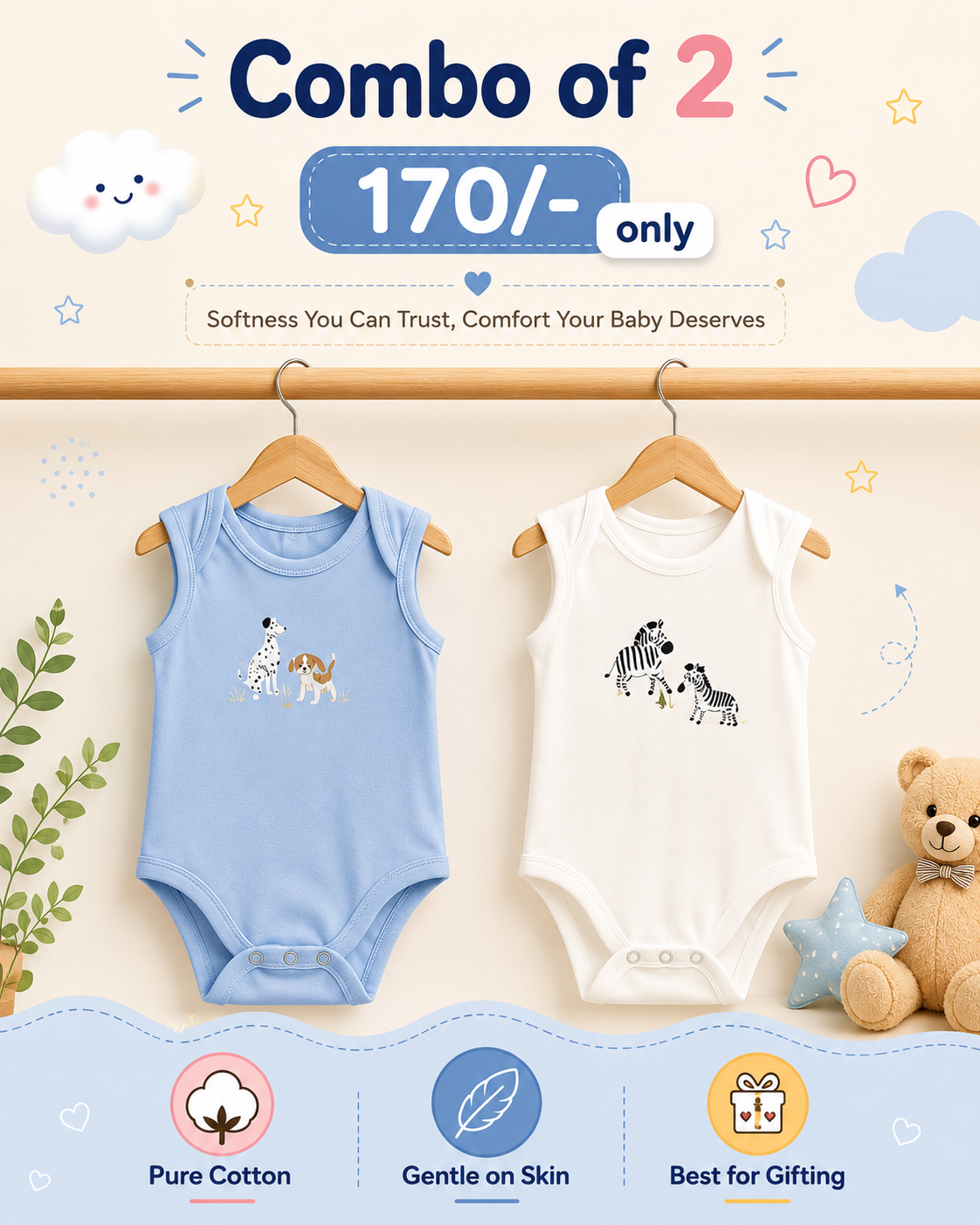 Premium Onesies for 12m-24months| | Soft and Breathable