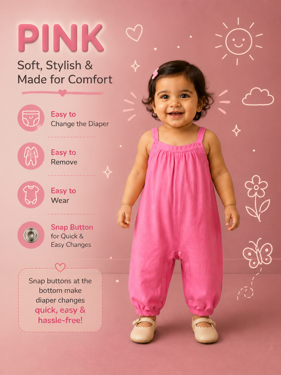 Sleeveless Jumpsuits | 0-18month| Easy to wear