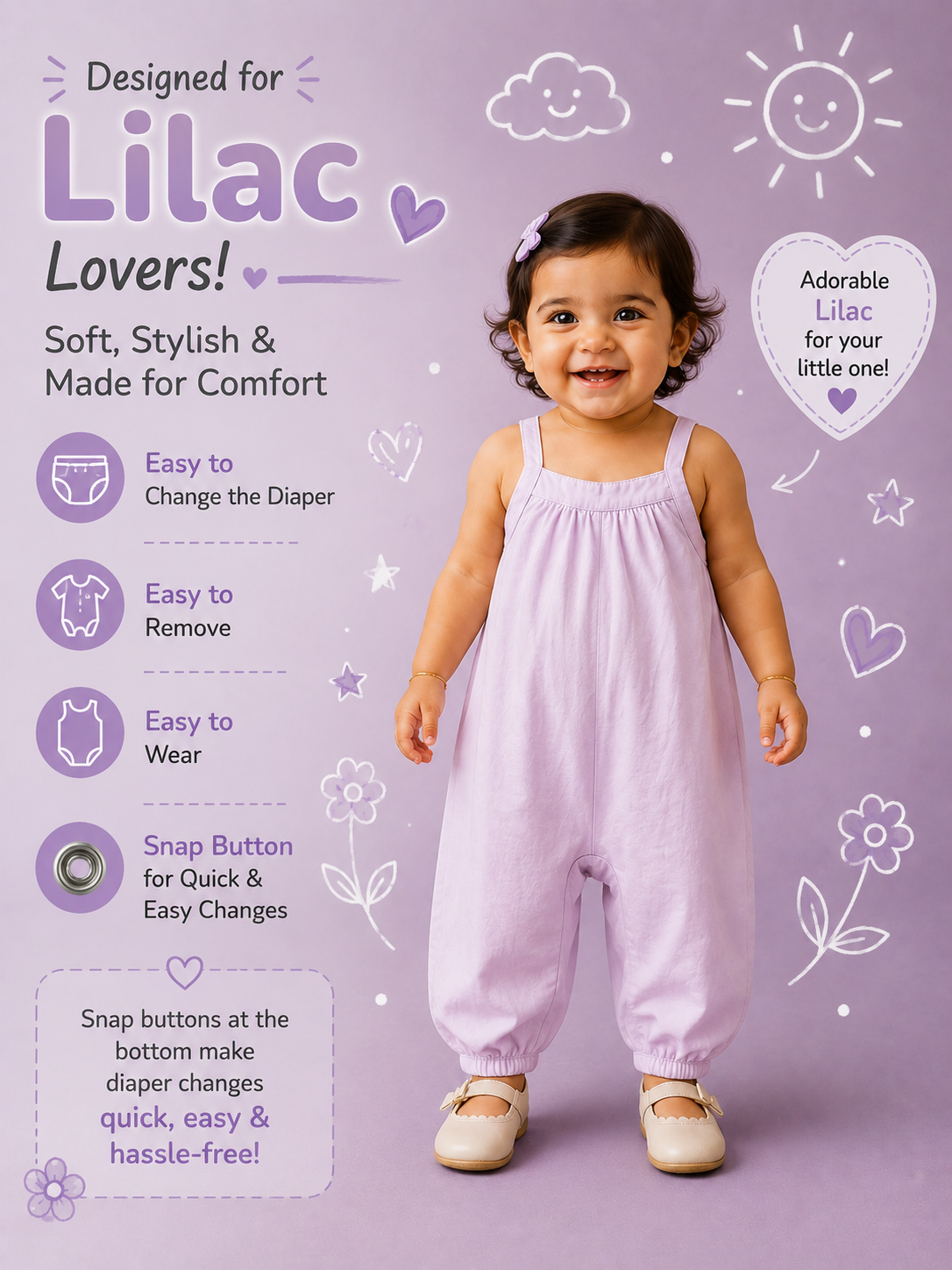 Sleeveless Jumpsuits | 0-18month| Easy to wear