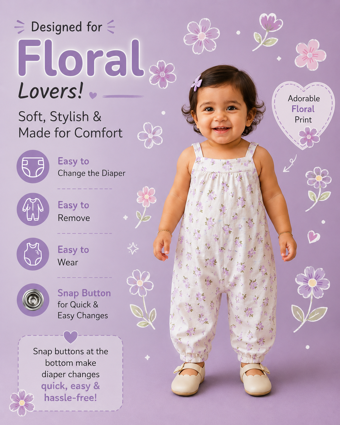 Sleeveless Jumpsuits | 0-18month| Easy to wear