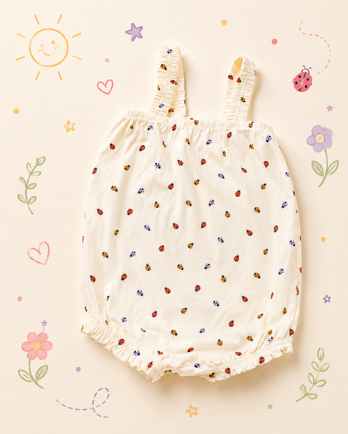 Summer Strap Romper for 1-2yr | Bug Design