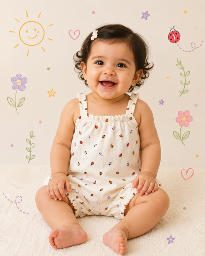 Summer Strap Romper for 1-2yr | Bug Design
