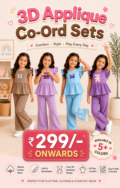 3D Applique Coord Sets | 2yrs to 8yrs | Limited Edition