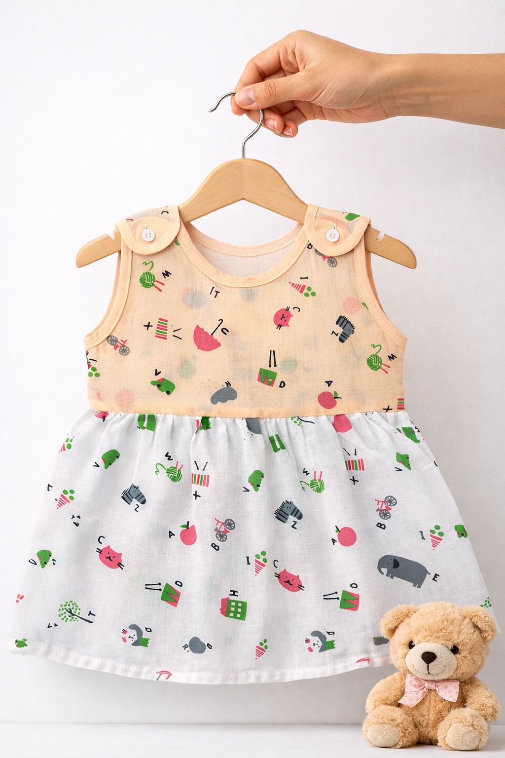 Muslin Shoulder Button Frocks (0-6M) -99/- per Frock