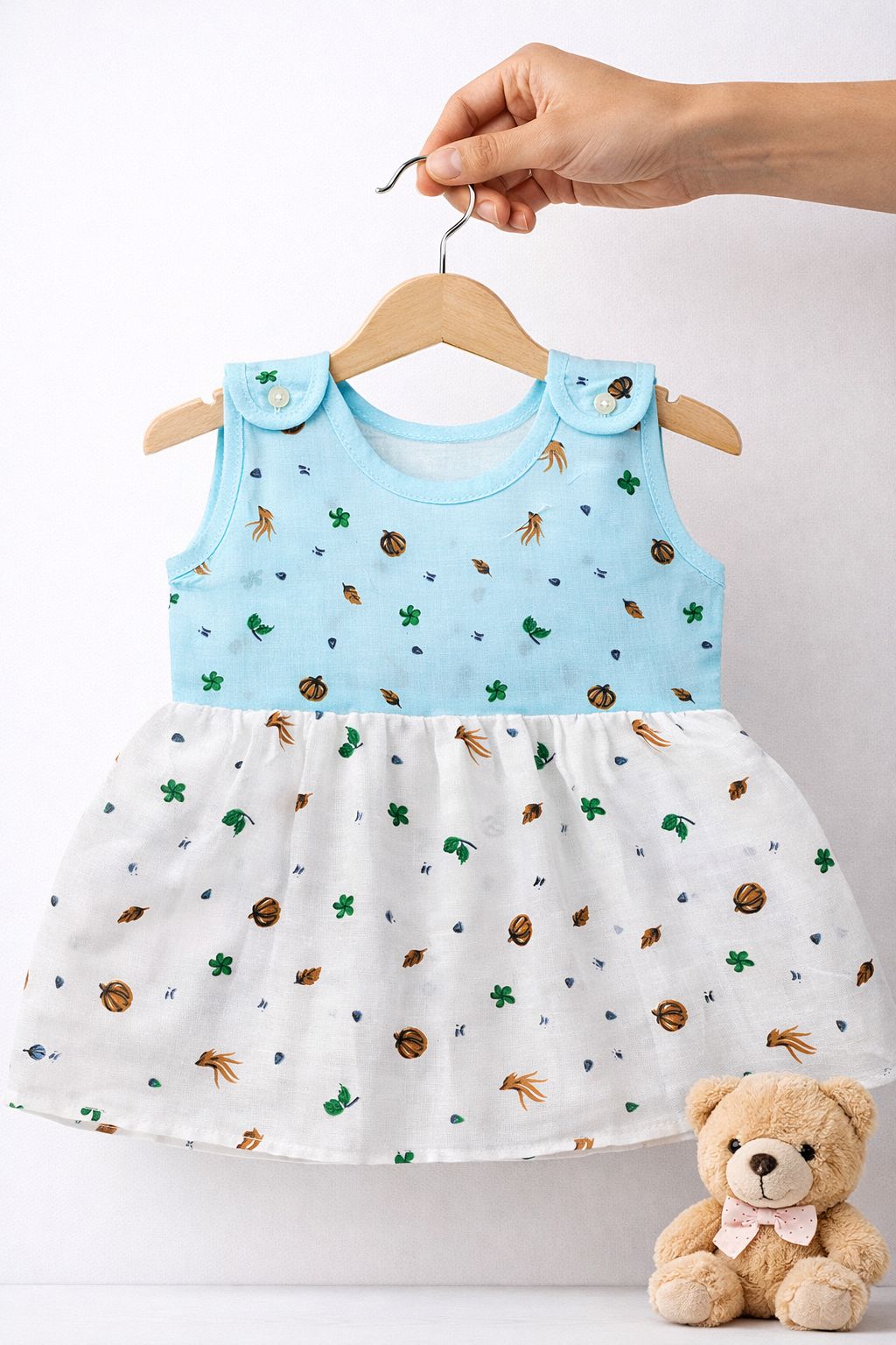Muslin Shoulder Button Frocks (0-6M) -99/- per Frock
