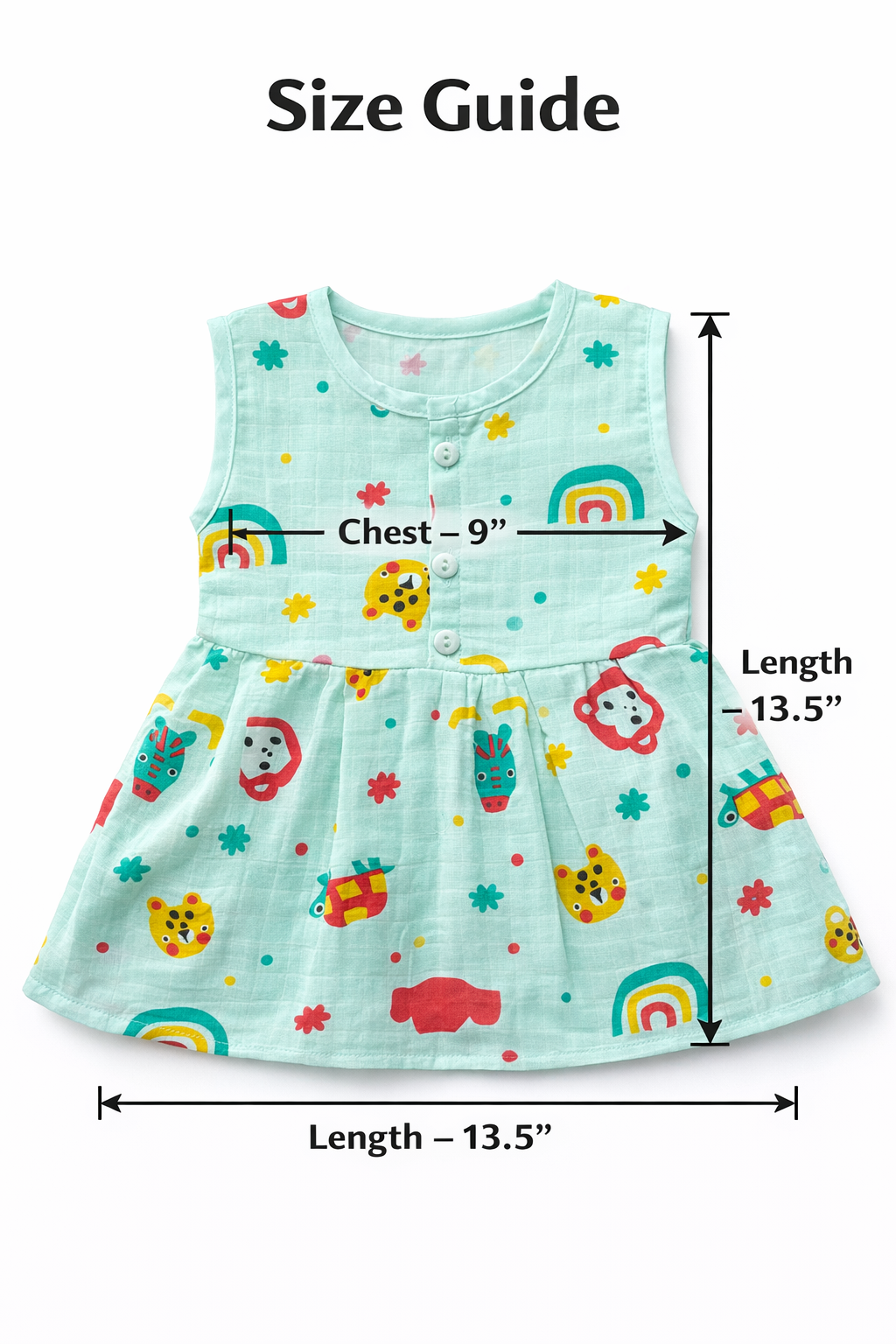 Muslin Sleeveless Frock - Pack of 3 (0-5M)