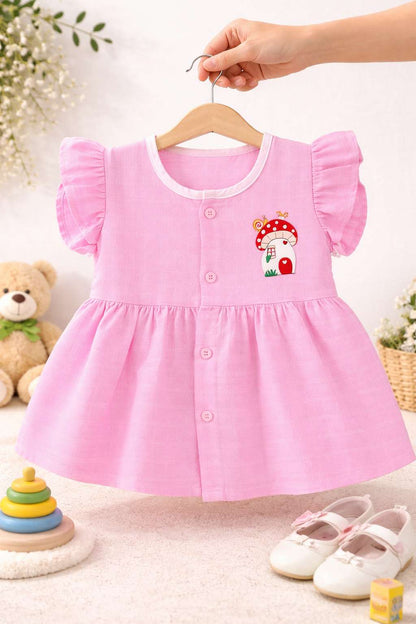 Frill Sleeve Muslin Frocks (6–12 Months)