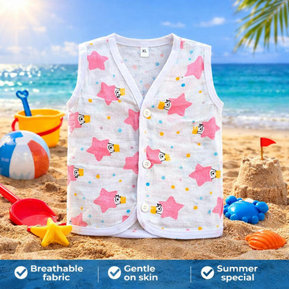 Muslin Sleeveless Jabla (1 to 2yrs)