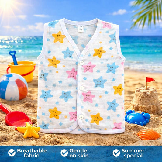 Muslin Sleeveless Jabla (1 to 2yrs)