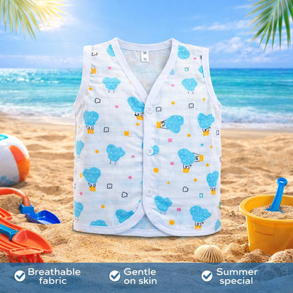 Muslin Sleeveless Jabla (1 to 2yrs)