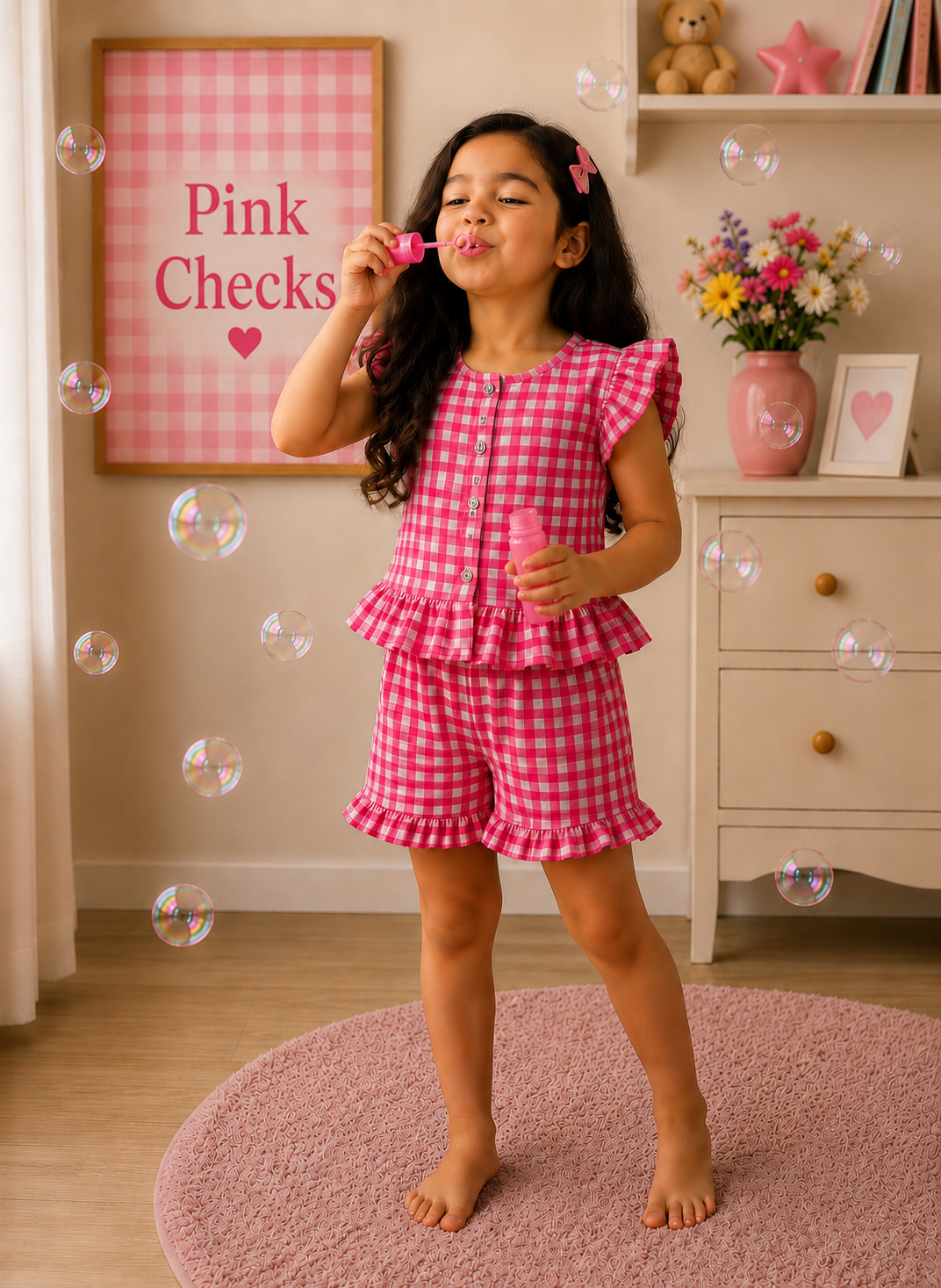 Front Open Ribbed Cotton Frill Short Sets | Comfy & Easy Wear |2-6yrs