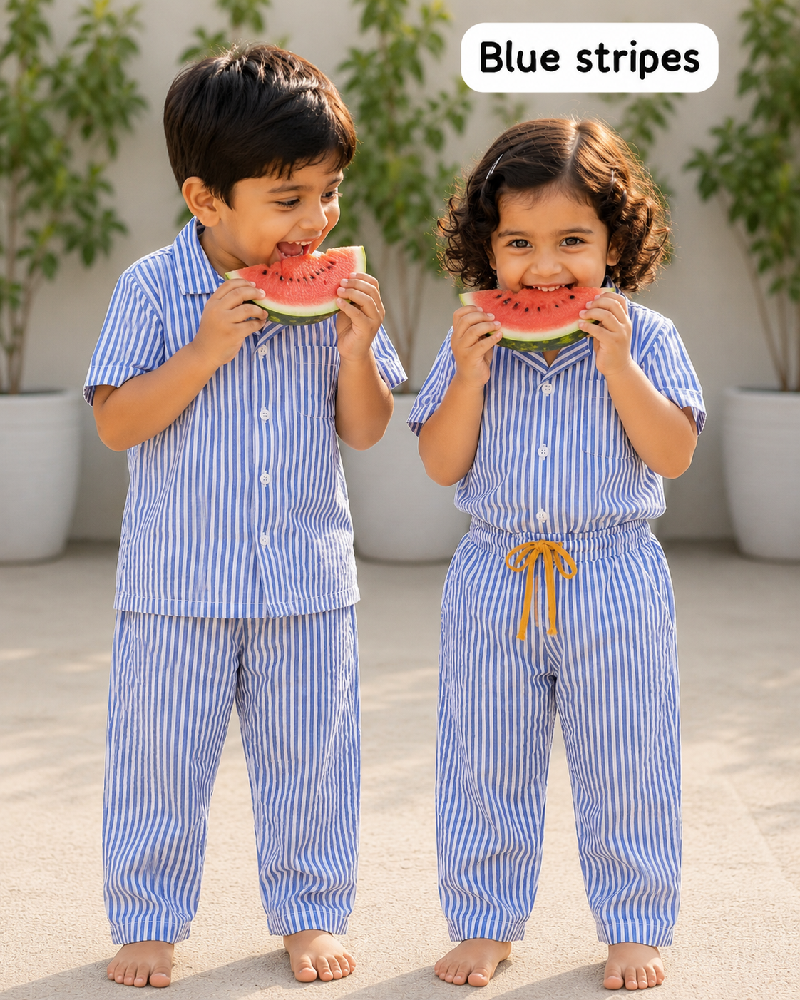 Cotton collar pyjama Sets | summer night suits 1yr to 5yrs