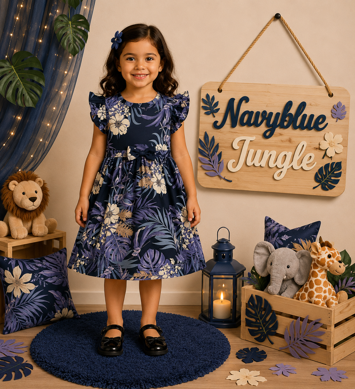 Frill Sleeve Bow Cotton Frocks 1-4yrs