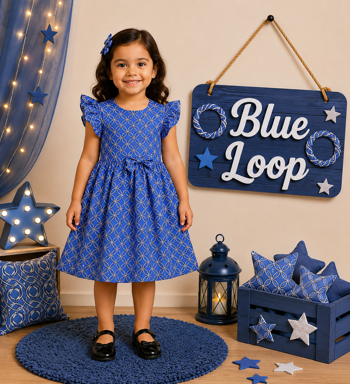 Frill Sleeve Bow Cotton Frocks 1-4yrs