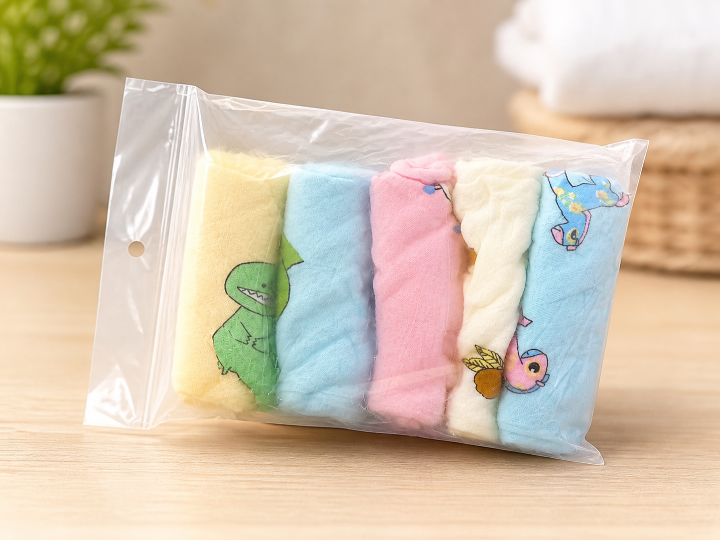 6 layer Muslin washcloth Set | napkin (Pack of 5) – Ultra Soft & Gentle