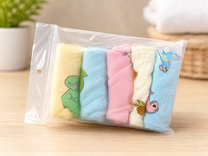 6 layer Muslin washcloth Set | napkin (Pack of 5) – Ultra Soft & Gentle