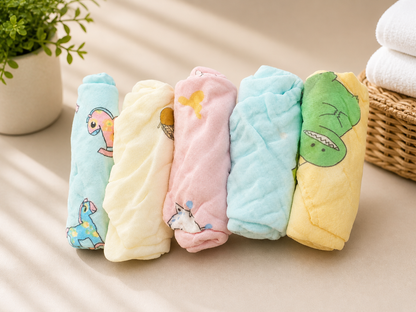 6 layer Muslin washcloth Set | napkin (Pack of 5) – Ultra Soft & Gentle