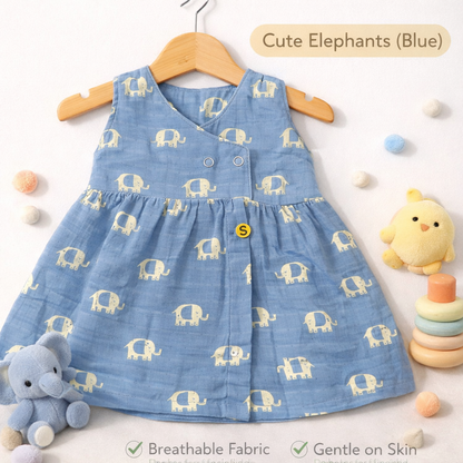 Premium 2-Layer Muslin Baby Frock