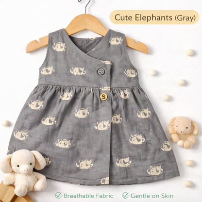 Premium 2-Layer Muslin Baby Frock