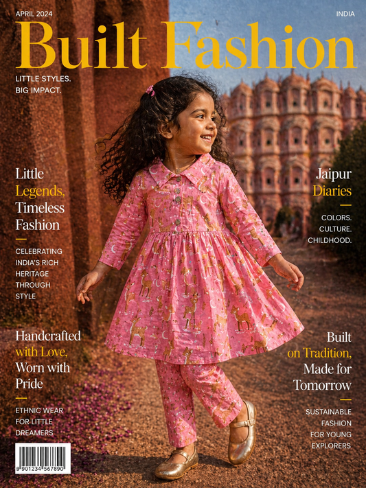 Summer Cotton Coords |Pink Deer Print | 1 to 9yrs| Indian Prints |Pure Aesthetic collection