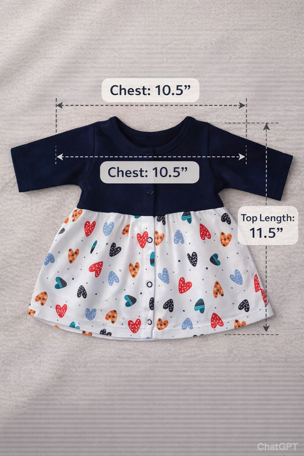 Baby Full-Sleeve Open button frocks (3-12m)(Pack of 4)