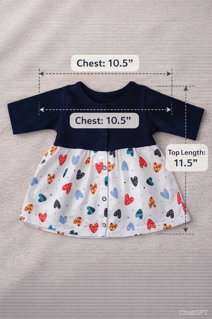 Baby Full-Sleeve Open button frocks (3-12m)(Pack of 4)