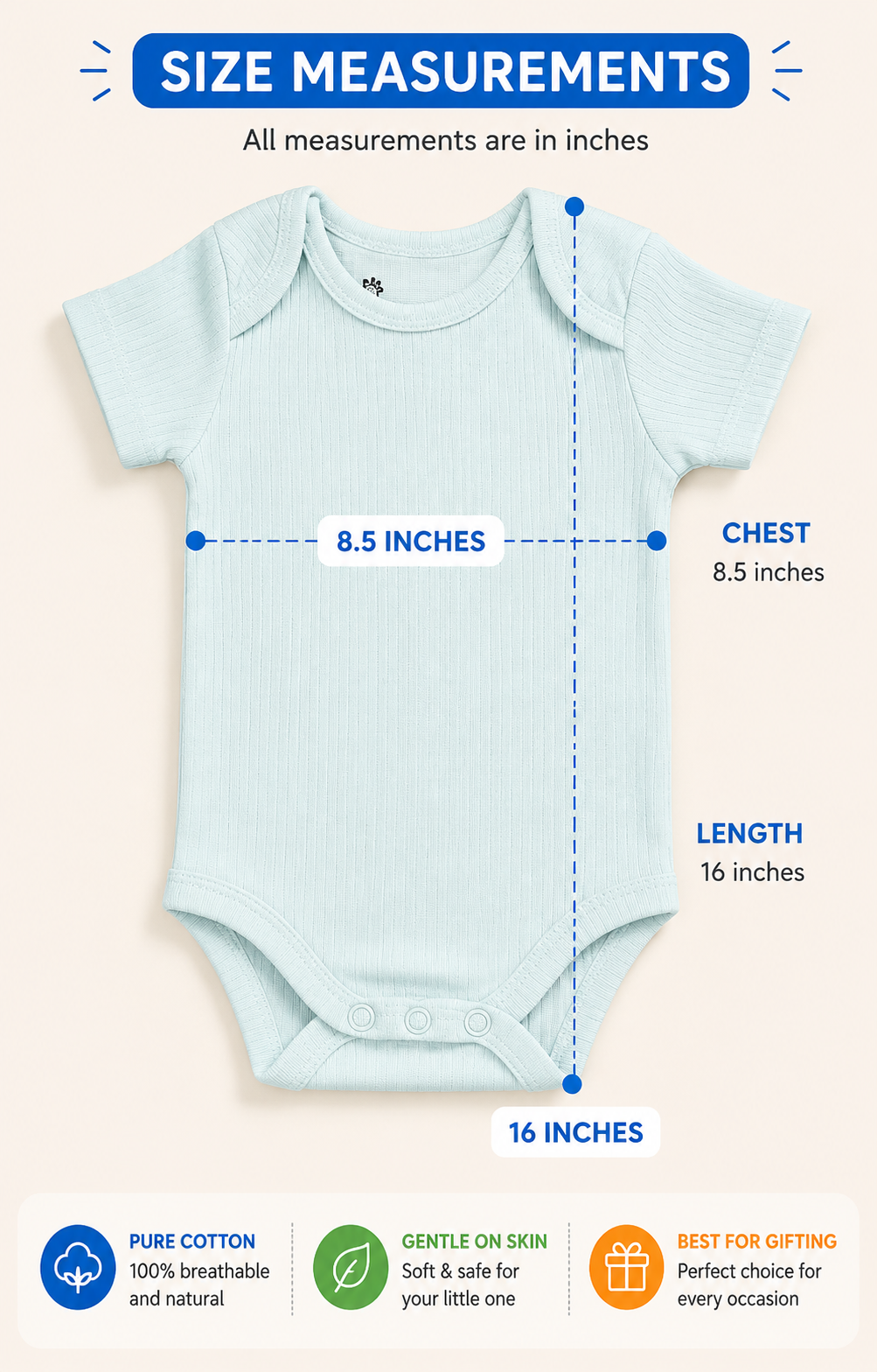 Premium Onesies for 6-12 months | Soft and Breathable