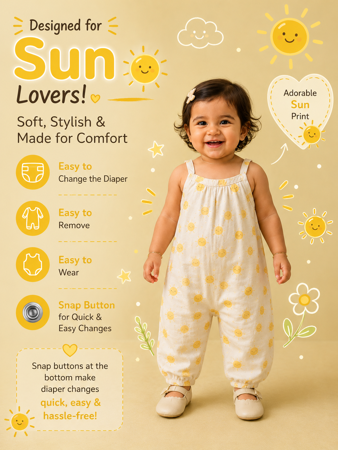 Sleeveless Jumpsuits | 0-18month| Easy to wear