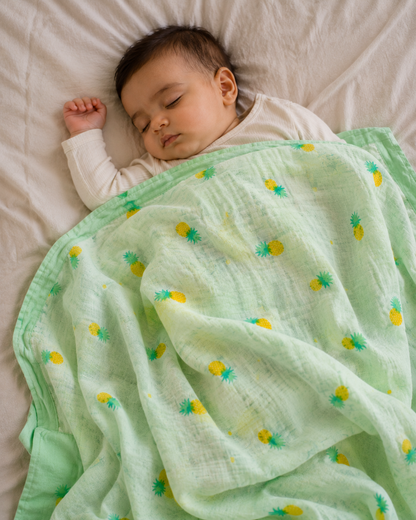 6 Layer Crinkled Muslin blankets | 110*110cms | Premium Muslin