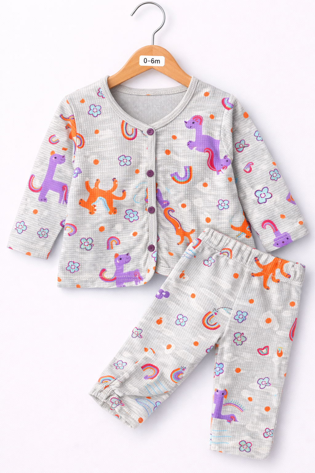Cute printed full sleeve Pant Sets (0-6 Months) – Unisex