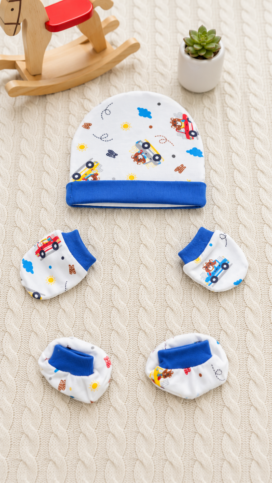 Caps, Mittens and Bootie Sets (0-6 Months) – Unisex