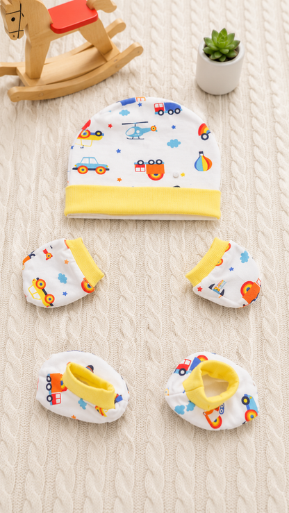 Caps, Mittens and Bootie Sets (0-6 Months) – Unisex