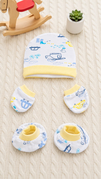 Caps, Mittens and Bootie Sets (0-6 Months) – Unisex