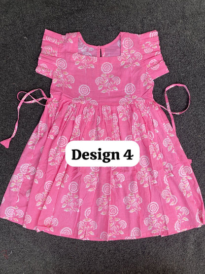 Pure cotton frill sleeve frocks| jaipuri frocks| 6,7,8y| size 28