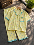 Peter Pan Ruffle Neck Night Suits for 3yrs to 11yrs |Dreams meet Fashion