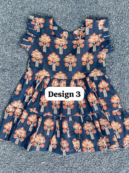 Pure cotton frill sleeve frocks| jaipuri frocks| 1-2 years| size 20