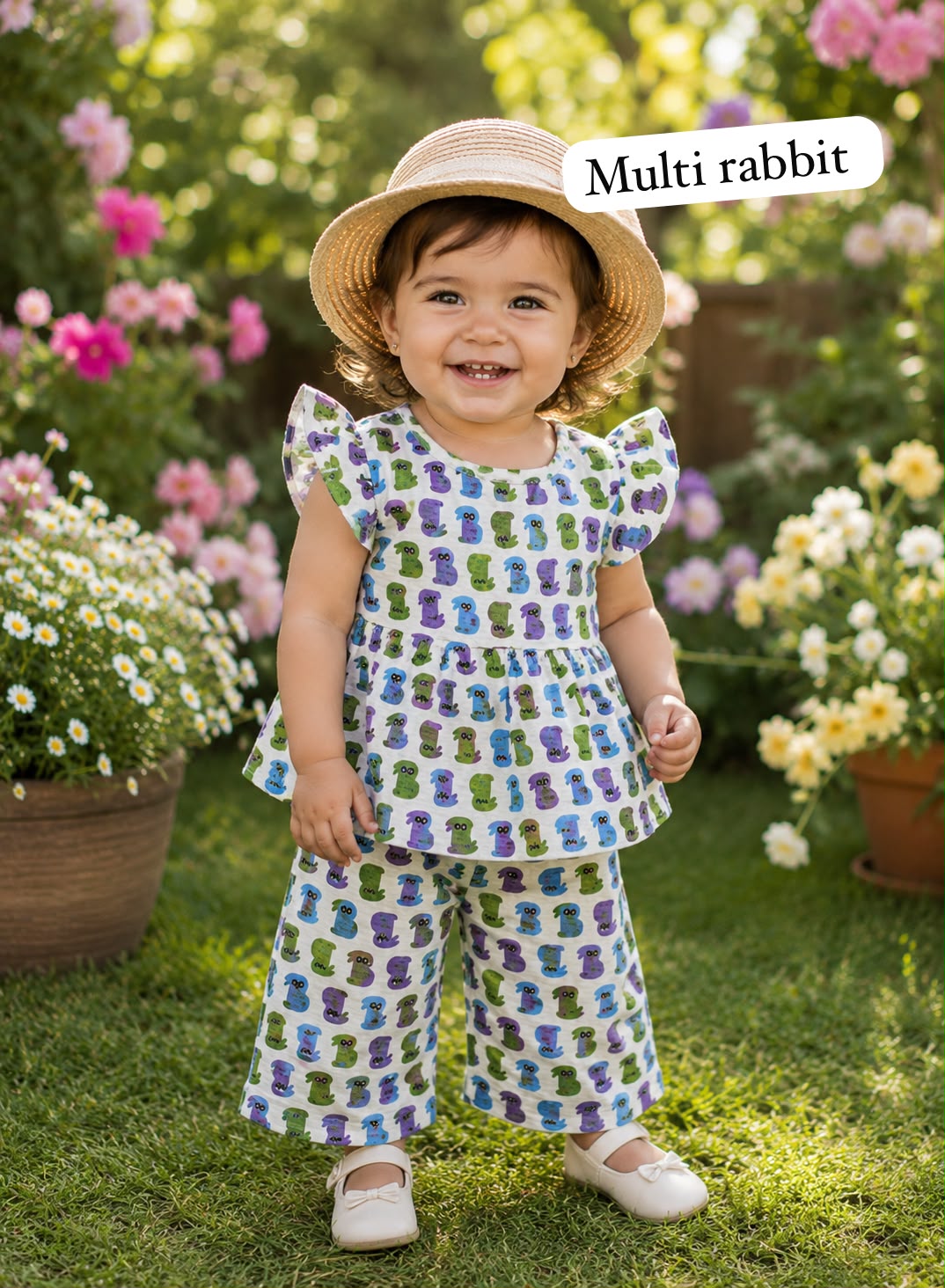 Muslin Peplum Co-ord Set for Girls | Pure Cotton | 1-5 Years
