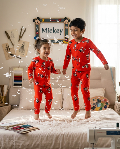 Full Sleeve Unisex Snap Button Night Sets for 1yr to 5yrs | Soft and Cozy Wear