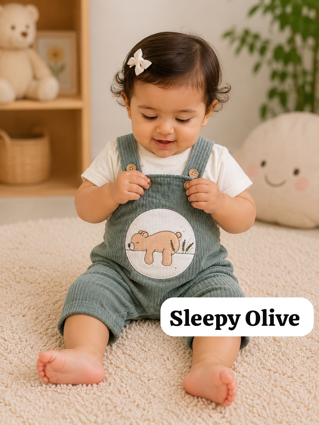 Baby velour Dungaree Sets for  0-1yr | Playful and Comfort Edition