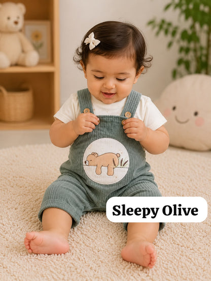 Baby velour Dungaree Sets for  0-1yr | Playful and Comfort Edition