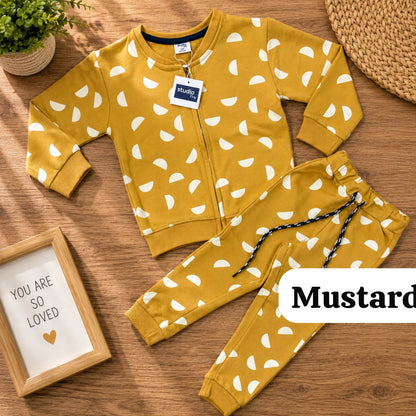 Unisex zipper Sweat Shirts Sets for 6m to 3yrs | loop knit Fabric