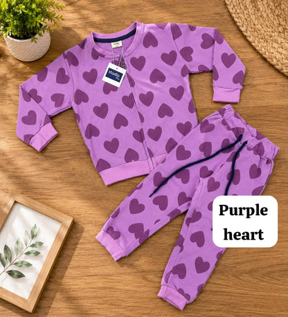 Unisex zipper Sweat Shirts Sets for 6m to 3yrs | loop knit Fabric