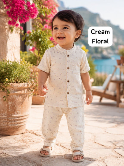Boys Muslin coord sets| summer boys full pant sets