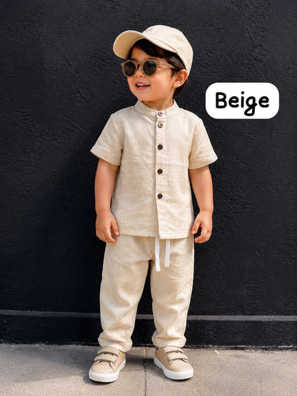 Boys Muslin coord sets| summer boys full pant sets