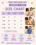 Baby Front Open Short Sets | 0 to 12months