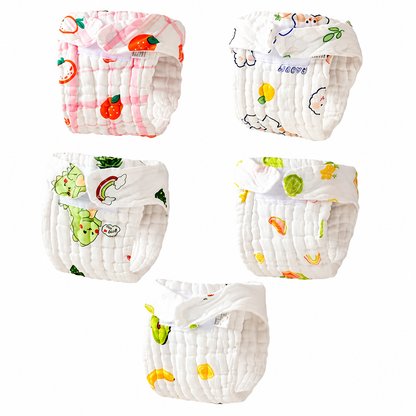 6layer  Crinkled muslin Reusable Langots newborn-3months