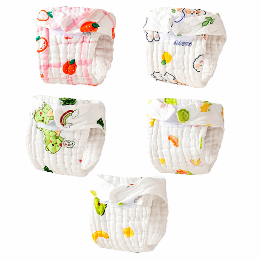 6layer  Crinkled muslin Reusable Langots newborn-3months